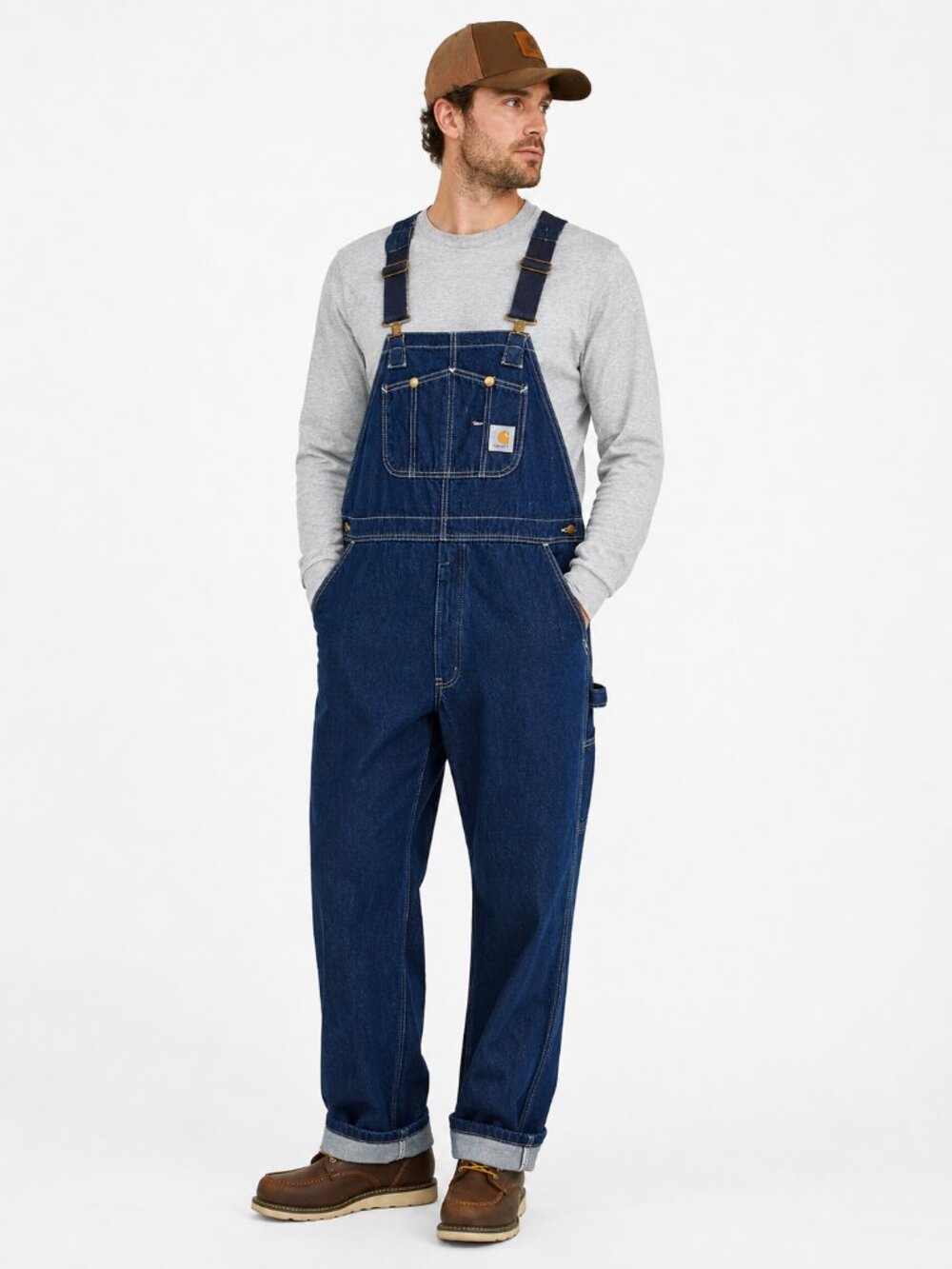 Carhartt R08 DNM Denim Bib Overalls Men’s 46x30 Blue Workwear Vintage